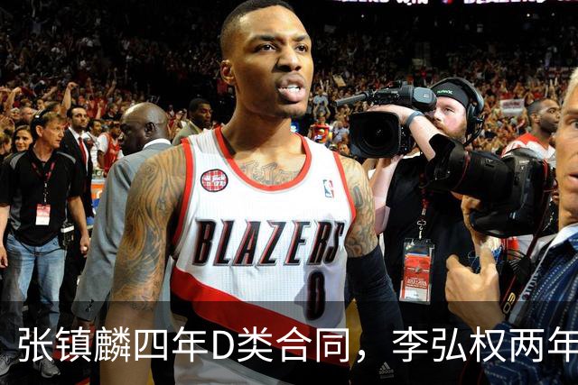 张镇麟四年D类合同，李弘权两年C类合同，偰李永祎三年B类合同